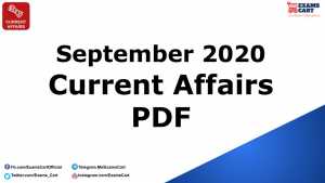  Current Affairs Capsule September 2020