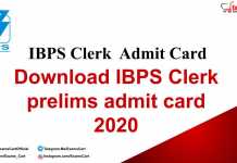 IBPS Clerk Admit Card 2020 Out: Download IBPS Clerk prelims admit card 2020 IBPS Clerk Admit Card
