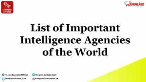 Important Intelligence Agencies of the World