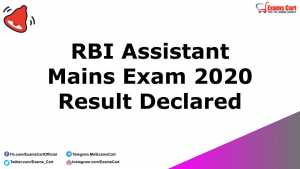 RBI Assistant Mains Exam 2020 Result