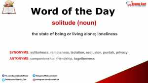 word of the day solitude