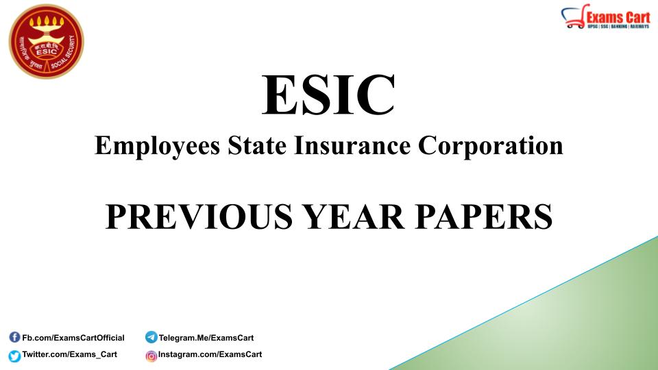 ESIC UDC Previous Year Papers