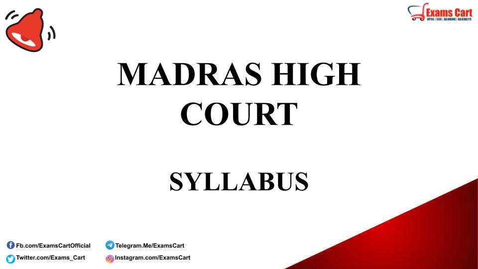 Madras High Court Exam Syllabus