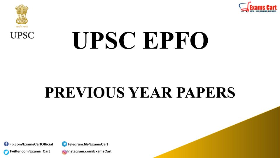 UPSC EPFO Previous Year Question Paper