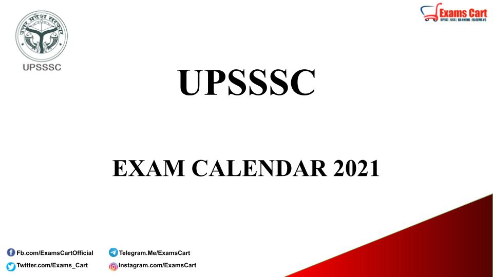 UPSSSC Exam Calendar 2021