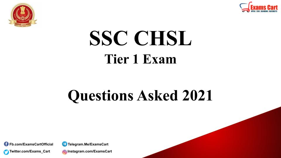 SSC CHSL Exam Questions Asked 